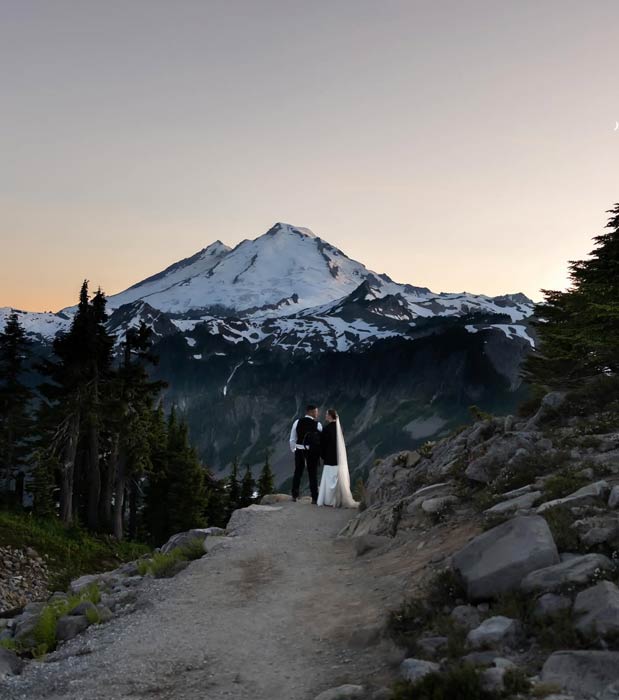 Mountain wedding scenery